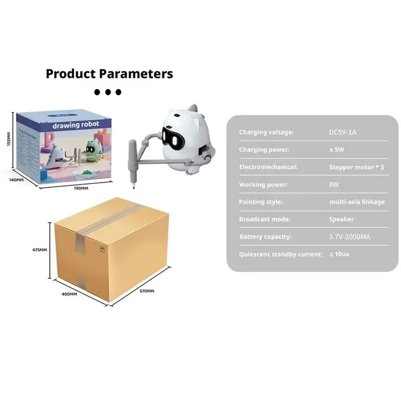 Kids Automatic Drawing Robot Toy Preschool Learning Activities with 100 Cards for 4 5 6 7 8 9 Years Old Kids Boys and Girls - Image 6