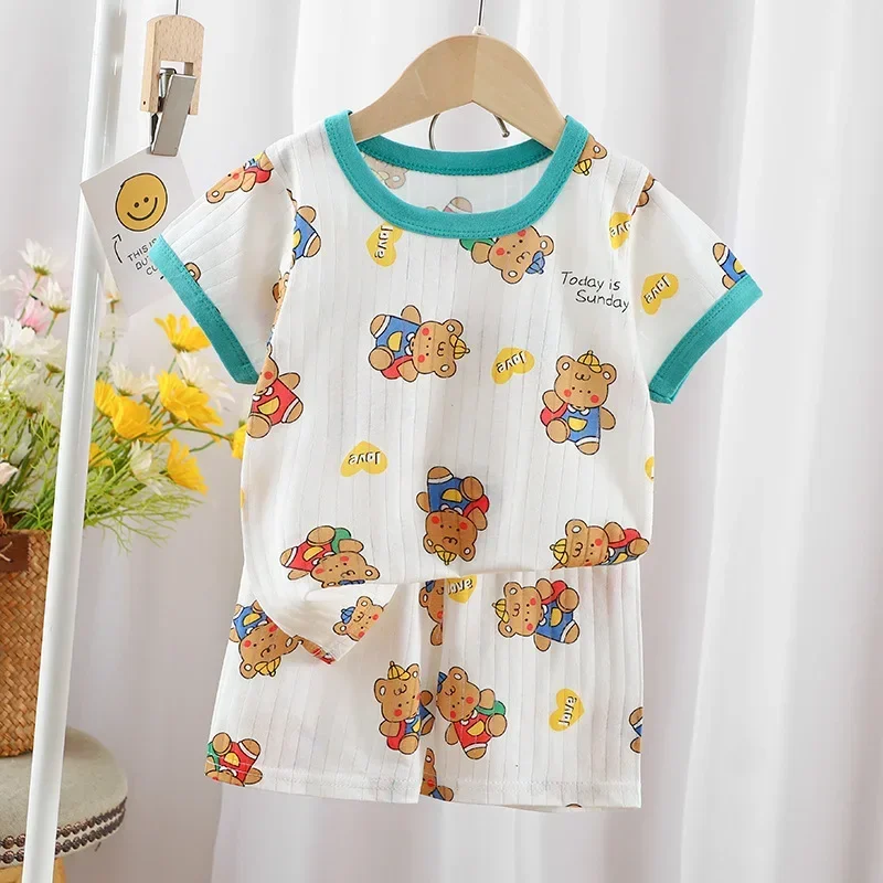Kids Clothes New Summer Children's Clothing Children's Short-sleeved Shorts Suits Boys Girls Baby T-shirts Boys and Girls Cotton