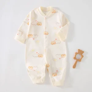 Kids Newbron Spring Autumn 100 Cotton Underwear Newborn Onesie Romper Long Sleeve Loungewear Outfit Bodysuit & One Piece