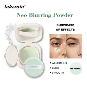 Lakerain Blurring Oil Control Powder Smooth Matte Finish Sweat Humidity Resistant Leak-Proof Design Blurring Hydrating Powder