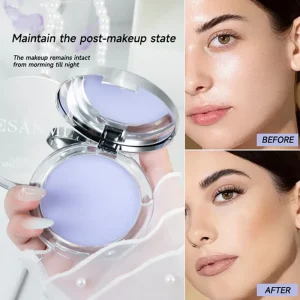Lavender Pressed Powder Matte Powder Lasting Oil Control Full Coverage Face Compact Setting Powder Makeup Foundation Cosmetics