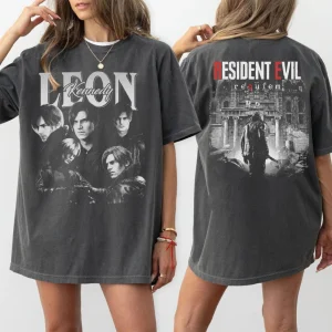 Leon S. Kennedy Resident Evil 9 Requiem Shirt Biohazard Tee Grace Emily Gideon Tee Short Sleeve Women for Spring Summer Unisex