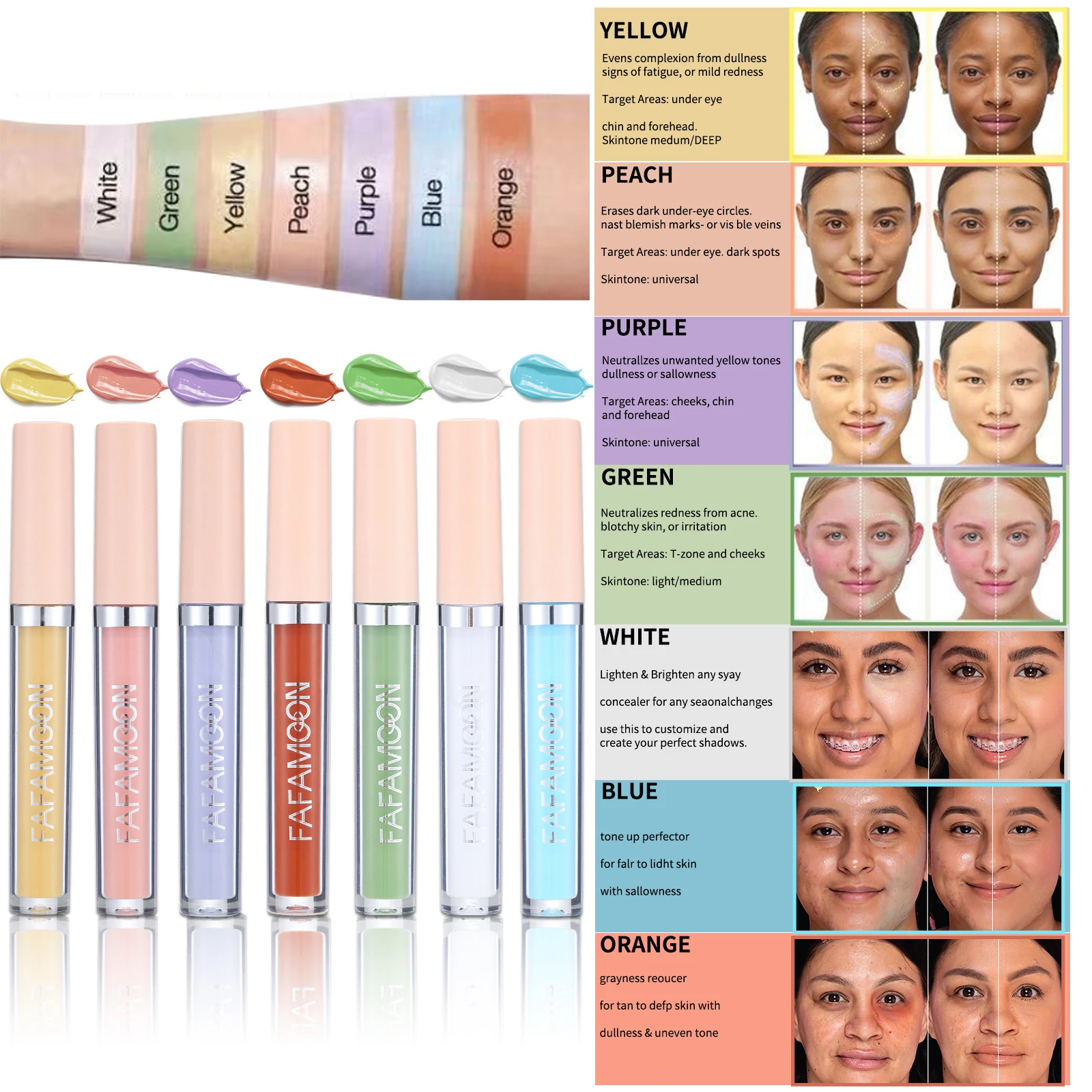 Liquid Concealer Face Contour Dark Circle Cover Makeup Face Foundation Concealer Correcting Skin Color Women Beauty Maquiagem - Image 4