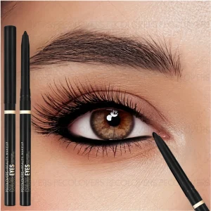 Long-Lasting Gel Black Eyeliner Pencil - Waterproof Matte Eye Makeup Tool with Quick-Drying