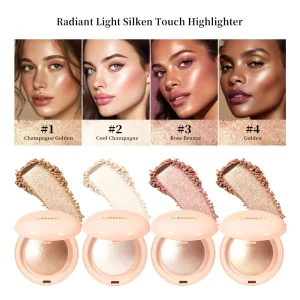 LongLasting Waterproof Face Highlighter Powder Instant Silky Skin Glow Baked Shimmer Illuminator Makeup Contouring Glitter