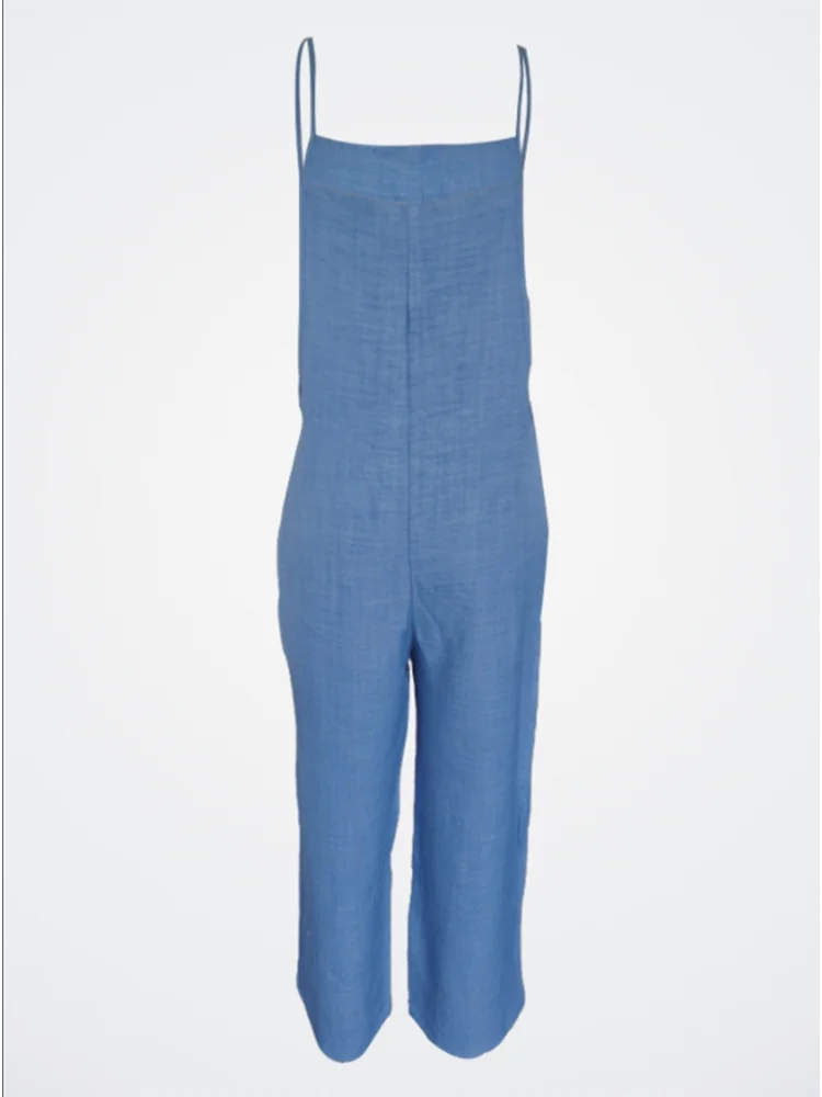 Loose Jumpsuit Women's Casual Solid Color Vest Overalls Summer Trend Jumpsuit - Image 4