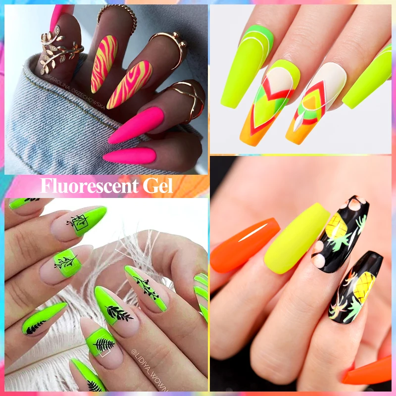 MEET ACROSS 7ml Fluorescence Gel Nail Polish Summer Neon Sparkly Gel Vernis Nail Art Soak Off UV LED Gel Varnishes For Manicure - Image 6