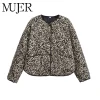 MUJER Leopard Print Jackets for Women Coats Oversized Jackets Woman 2025 Snap Button Overcoat Female Long Sleeve Women's Jacket