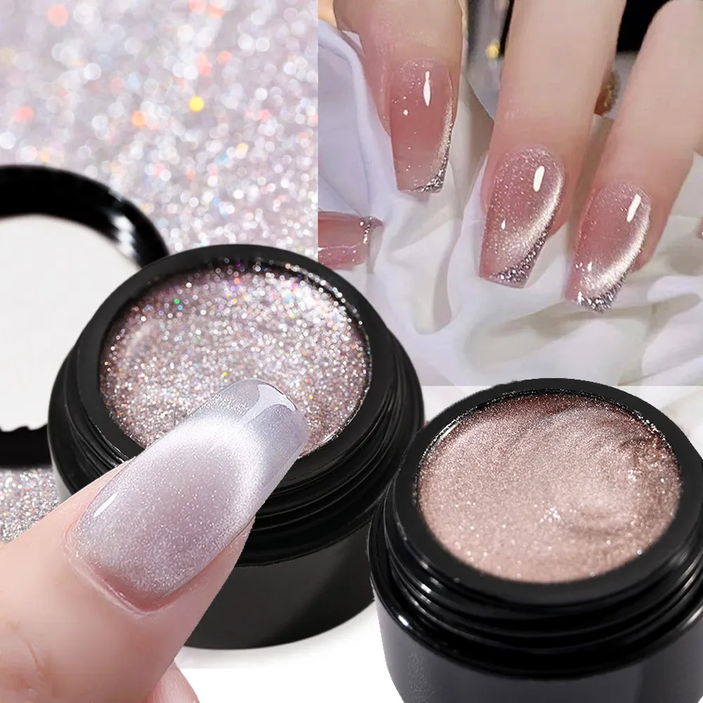 Magnetic Crystal Cat Eye Gel Polish for Manicure Soak Off UV Nail Gel 5/8ml Semi Permanent UV LED Cured Shining Glitter Varnish - Image 2