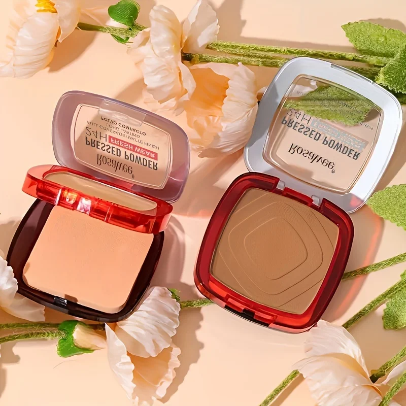 Matte Full Coverage Pressed Powder Foundation With Puff Applicator, 24H Fresh Wear Matte Weightless Finishing Powder Makeup - Image 6