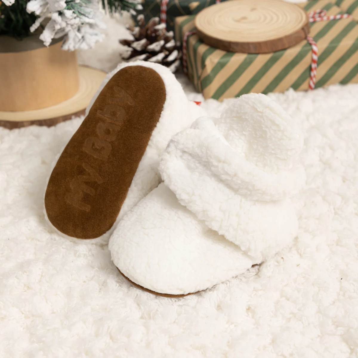 Meckior Newborn Baby Socks Shoes Winter Baby Unisex Booties Toddler Soft Sole Non Slip Girl Boy Shoes First Walkers 0-18 Months - Image 2