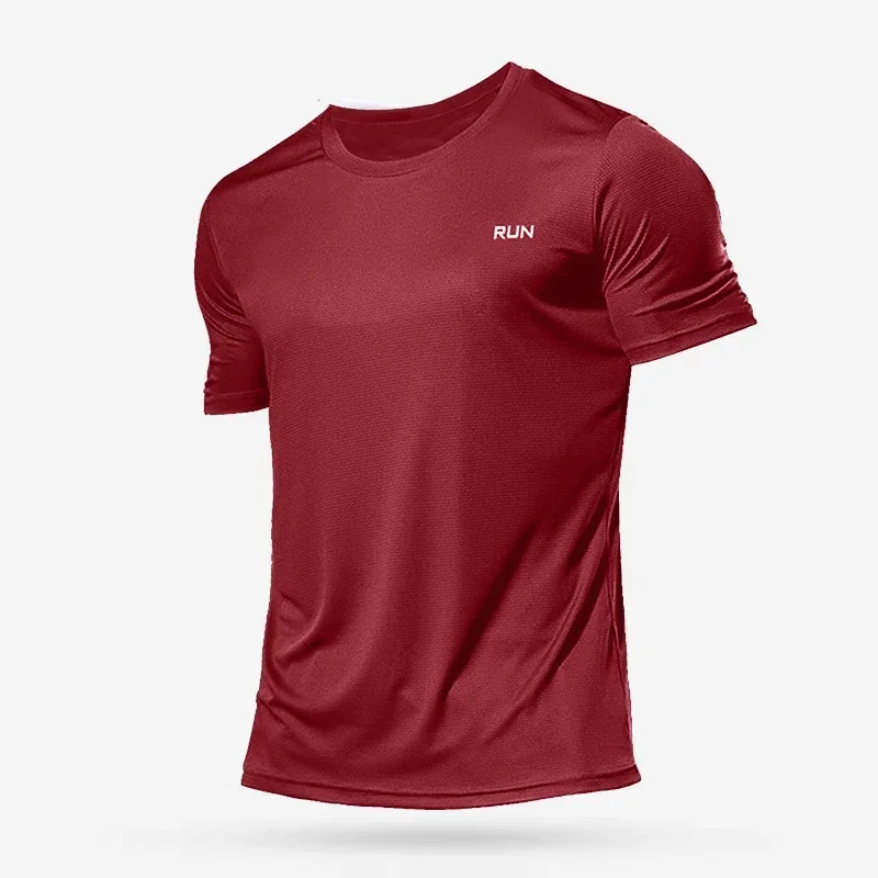 Men Short Sleeve White Tops Shirts Breathable Casual Soild t-Shirts Tee Man Quick Dry Ice Silk Running Gym t Shirt Male Clothes - Image 3