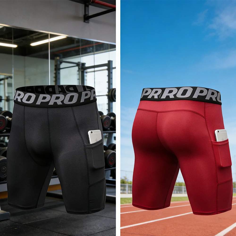 Mens Sports Leggings Fitness Elastic Compression Shorts Tight Athletic Running Shorts Quick Drying Training Workout Underwaer - Image 3