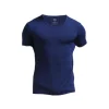 Men's Summer Short-Sleeve T-Shirt, Thin Round-Neck Slim-Fit Undershirt, Sports Solid Color Base Layer Sweatshirt