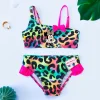 Mickey Minnie Mouse Girl Swimsuit Summer Beachwear Pool Swimwear Bathing Suit Bow Bikini Two-pieces Suits Swim Wear Clothing