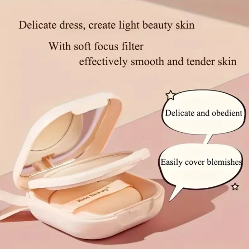 Milk Tea Waterproof Compact Powder - Full Coverage Contour and Concealer, Matte Finish, Double-Layer Portable Setting Powder - Image 4