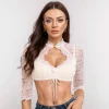 Munich Clothing 2025 New Women's Oktoberfest Formal Bottom Lace Splicing Small Shirt German Beer Wear Lace Tie Top