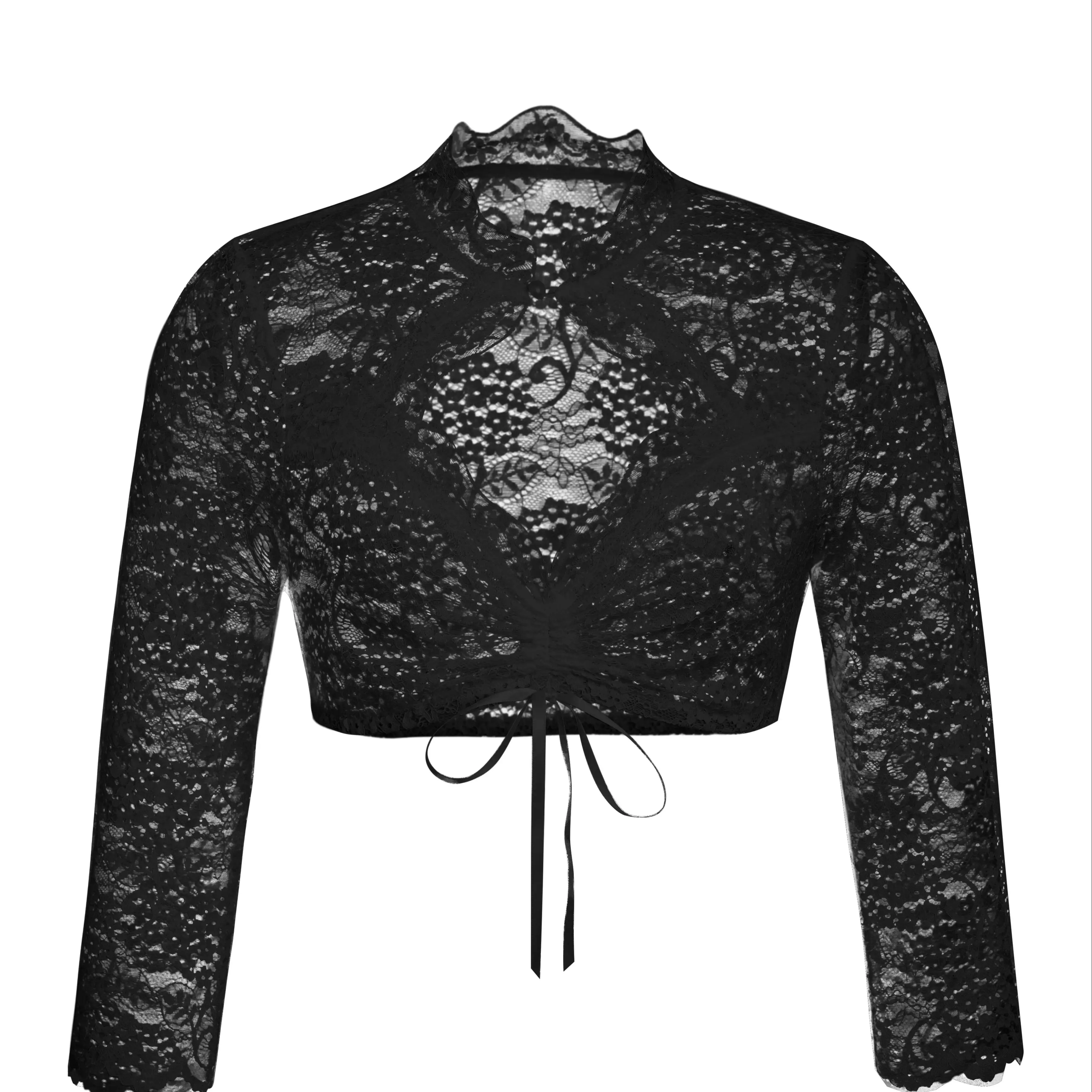 Munich Clothing 2025 New Women's Oktoberfest Formal Bottom Lace Splicing Small Shirt German Beer Wear Lace Tie Top - Image 5