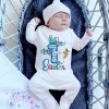My First Easter Bunny Print Baby Bodysuit Babygrow Sleepsuit Rabbit Infant Long Sleeve Outfit Clothes Infant Easter Party Romper