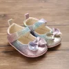 NEW Princess Shoes 0-18M Newborn Casual Shoes Baby Bow Non slip Cloth Bottom Flat Bottom PU Newborn Bow Decoration Mary Janes