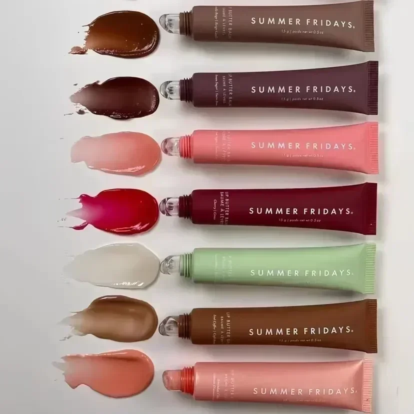 NEW Summer Fridays Mini Lip Gloss Set Vanilla Beige Lip Balm Long Lasting Moisturizing Smooth Soft Tube Makeup Lip Care Suit - Image 2