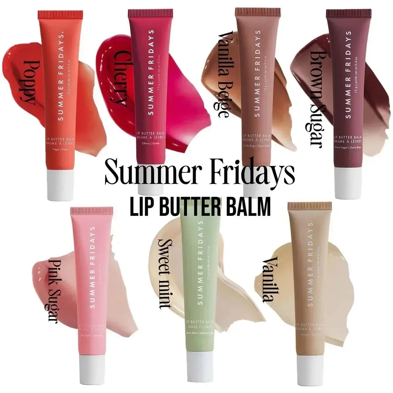 NEW Summer Fridays Mini Lip Gloss Set Vanilla Beige Lip Balm Long Lasting Moisturizing Smooth Soft Tube Makeup Lip Care Suit - Image 5