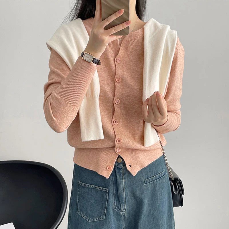 New Fashion Women's Thin Fleece Knit Loose Short Cashmere Sweater Round Neck, Warm Korean Sle Casual Female Sweater Top Cloting - Image 3