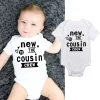 New To The Cousin Crew Print Newborn Bodysuit Baby Boy Girl Short Sleeve Romper Summer Baby Toddler Clothes Infant Shower Gifts