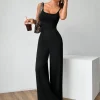 New elegant women's shoulder strap jumpsuit for spring, summer, and autumn