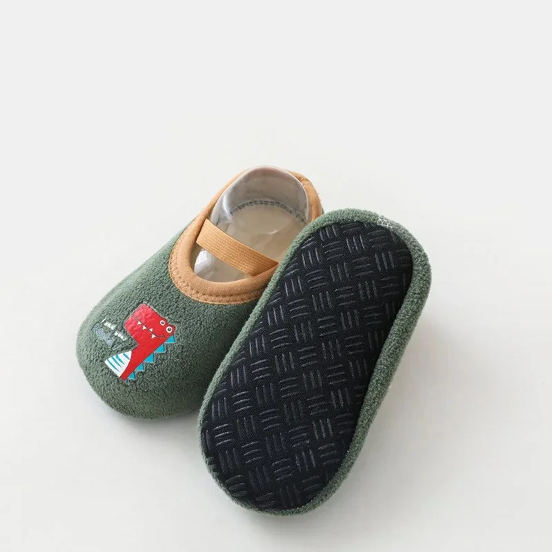 Newborn Baby Boys Girls Anti Slip Cartoon Shoes Winter Indoor Outdoor Slippers Infant Floor First Walk Shoes with Rubber Sole - Image 2