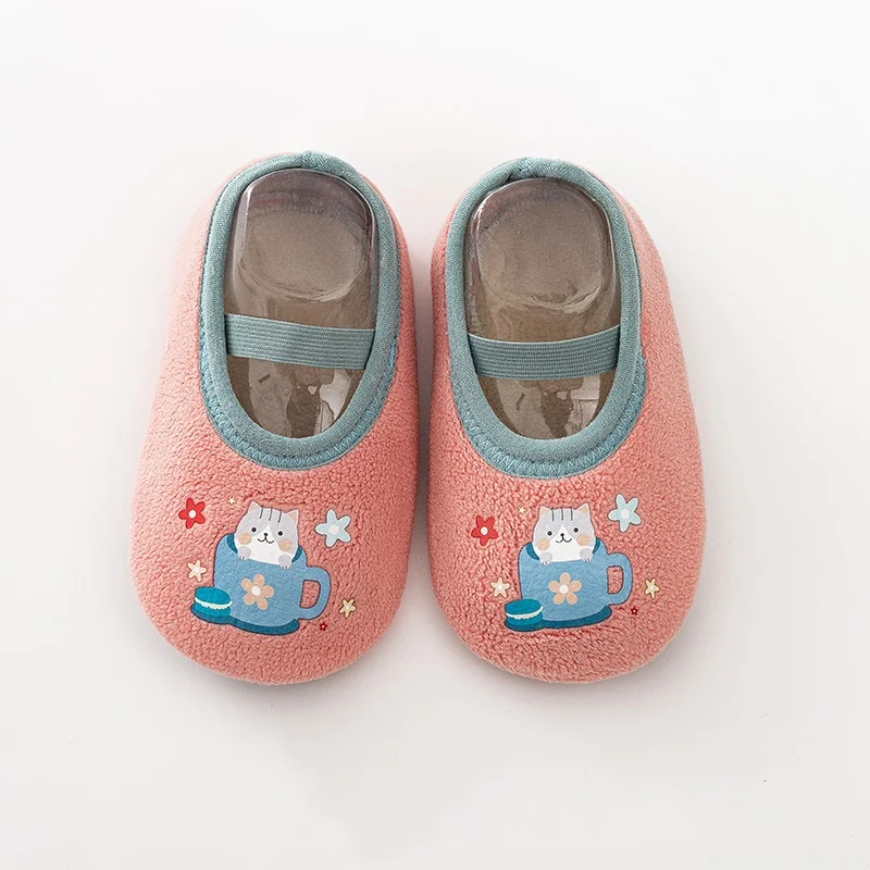 Newborn Baby Boys Girls Anti Slip Cartoon Shoes Winter Indoor Outdoor Slippers Infant Floor First Walk Shoes with Rubber Sole - Image 3
