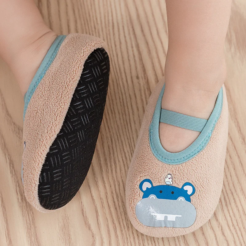 Newborn Baby Boys Girls Anti Slip Cartoon Shoes Winter Indoor Outdoor Slippers Infant Floor First Walk Shoes with Rubber Sole - Image 5