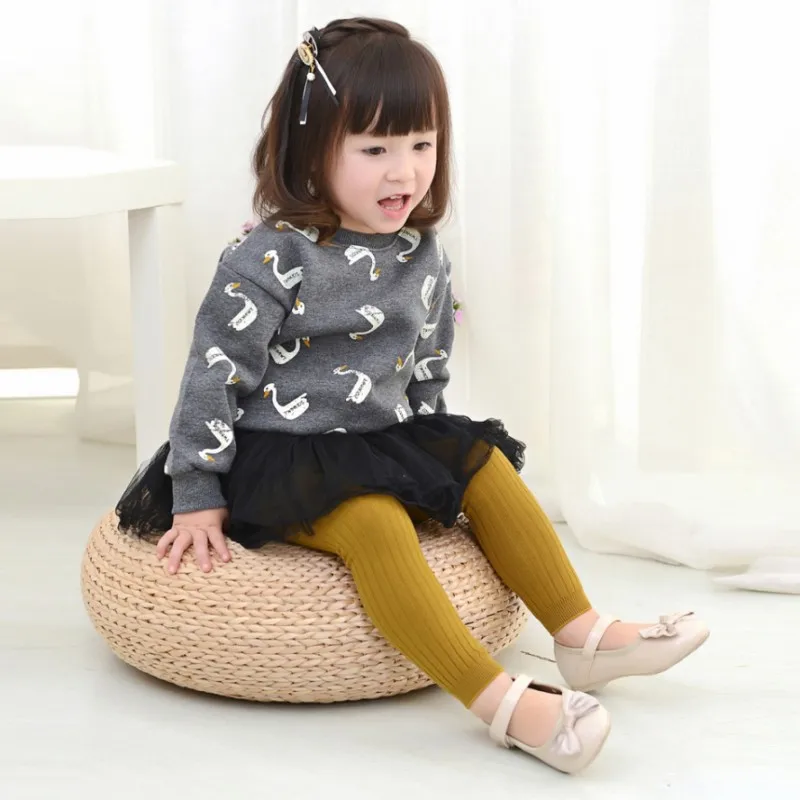 Newborn Baby Girl Breathable Long Pants Infant Kids Student Knitted Leggings Toddler Boy Children Stripe Warm Soft Cotton tights - Image 5