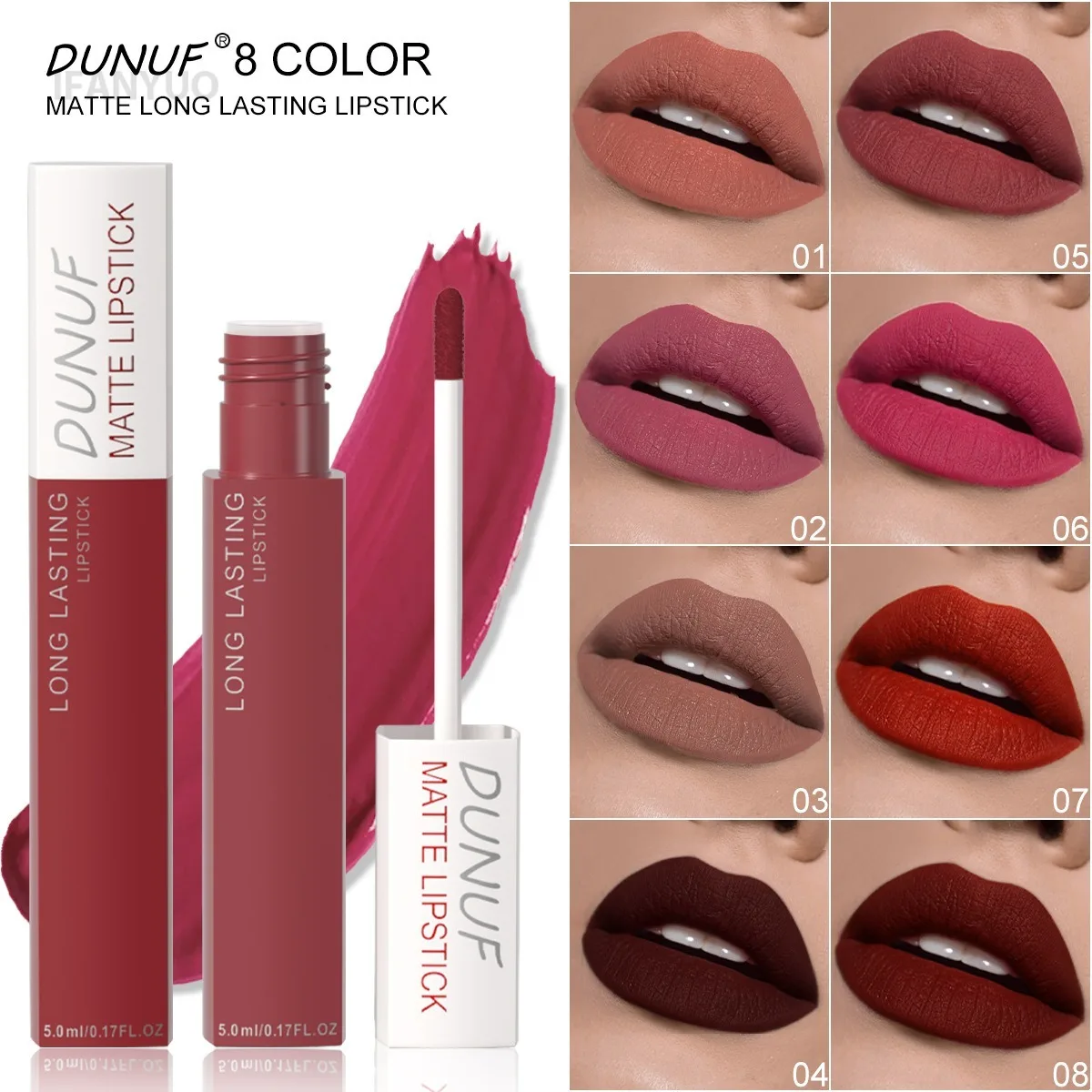 Non Stick Cup Liquid Lipstick Dark Purple Long Lasting Lip Gloss Matte Velvet Finish Resistant To Fading Waterproof Lip Cosmetic - Image 2
