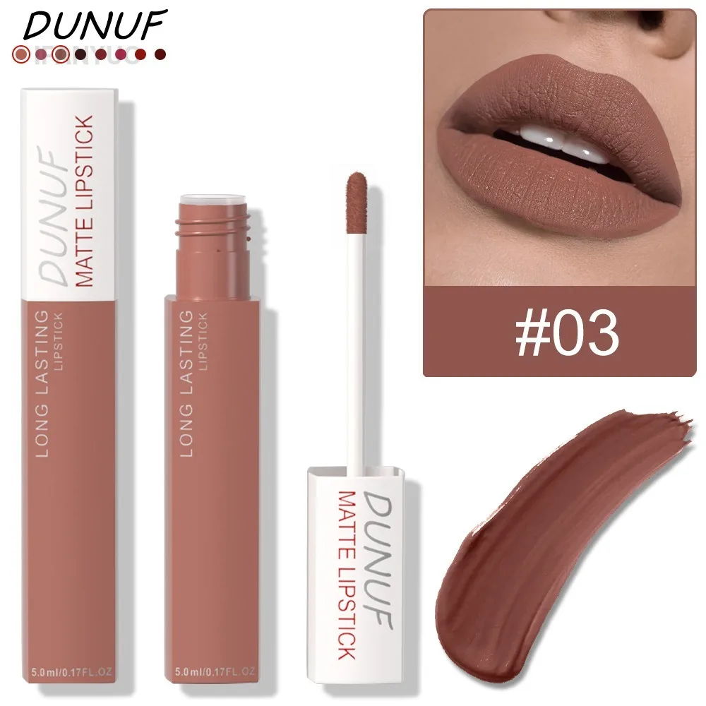 Non Stick Cup Liquid Lipstick Dark Purple Long Lasting Lip Gloss Matte Velvet Finish Resistant To Fading Waterproof Lip Cosmetic - Image 4
