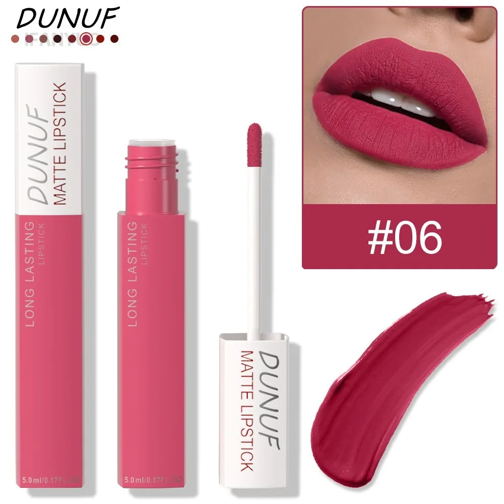 Non Stick Cup Liquid Lipstick Dark Purple Long Lasting Lip Gloss Matte Velvet Finish Resistant To Fading Waterproof Lip Cosmetic - Image 5
