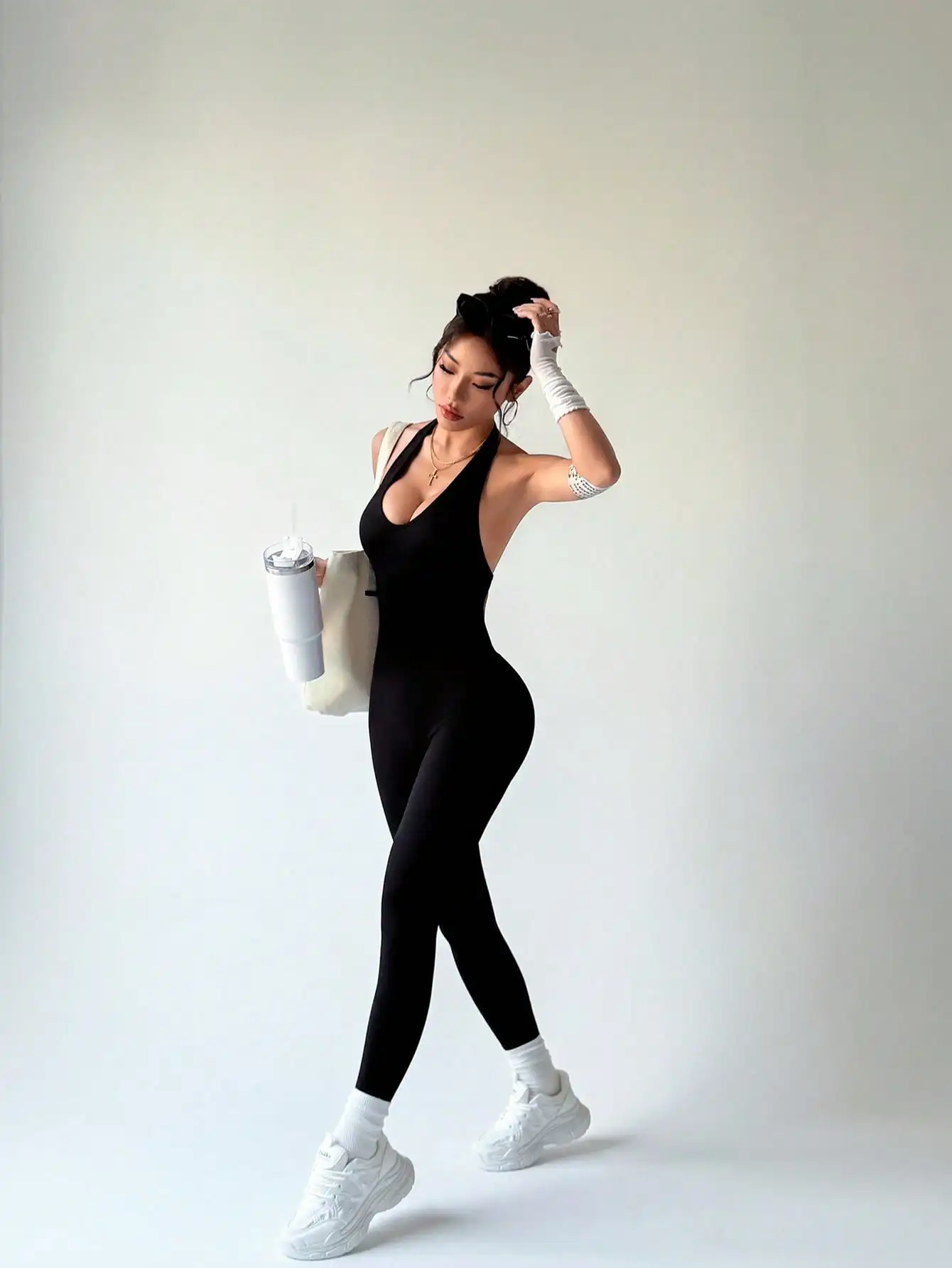 One-Piece Yoga Jumpsuit Skinny Short Sportswear Woman Gym Clothing Workout Clothes Fitness Stretch Bodysuit For Women tracksuit - Image 5