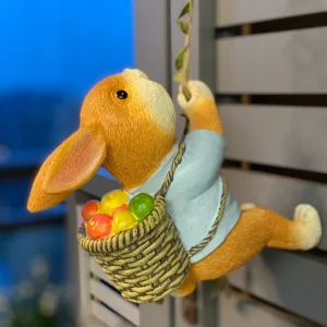 Outdoor Rabbit Garden Statue, Small Statue Decoration, Climbing Rabbit; Garden Lawn and Balcony Wall Decoration