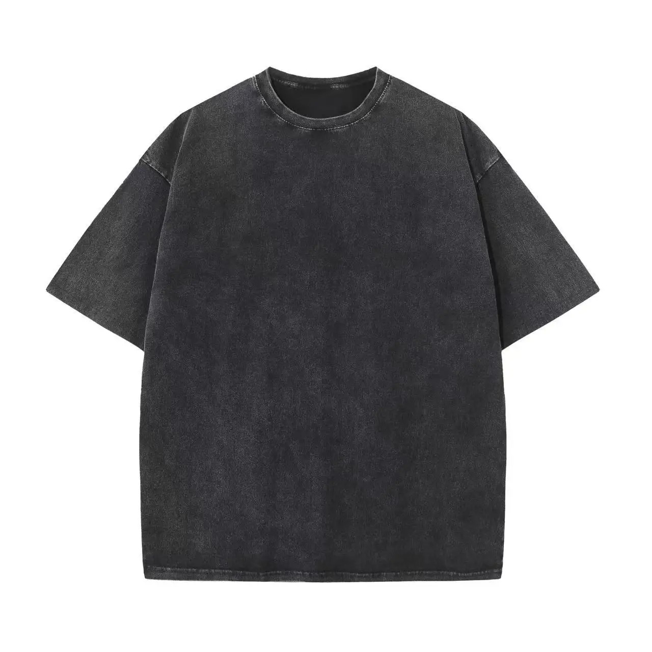 Oversized Tshirts for Men Gym Vintage Heavyweight T Shirts Cotton Workout Acid Wash Baggy Tees Solid Street Fashion Tops Unisex - Image 5