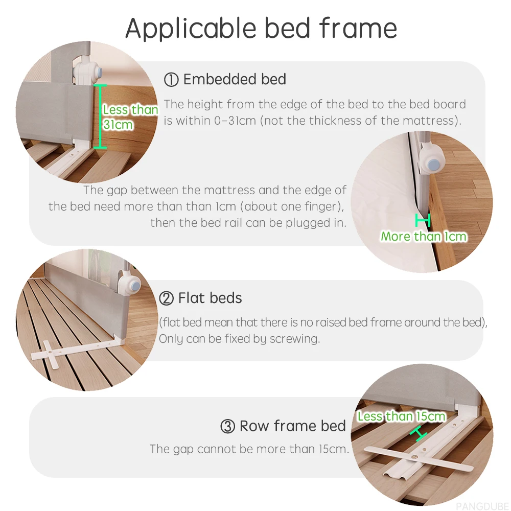 PANGDUBE 1 piece Baby Safety Railing for Children Bed Rail Guard Protective Barrier for Kid Bed Need to Screw Installation - Image 2