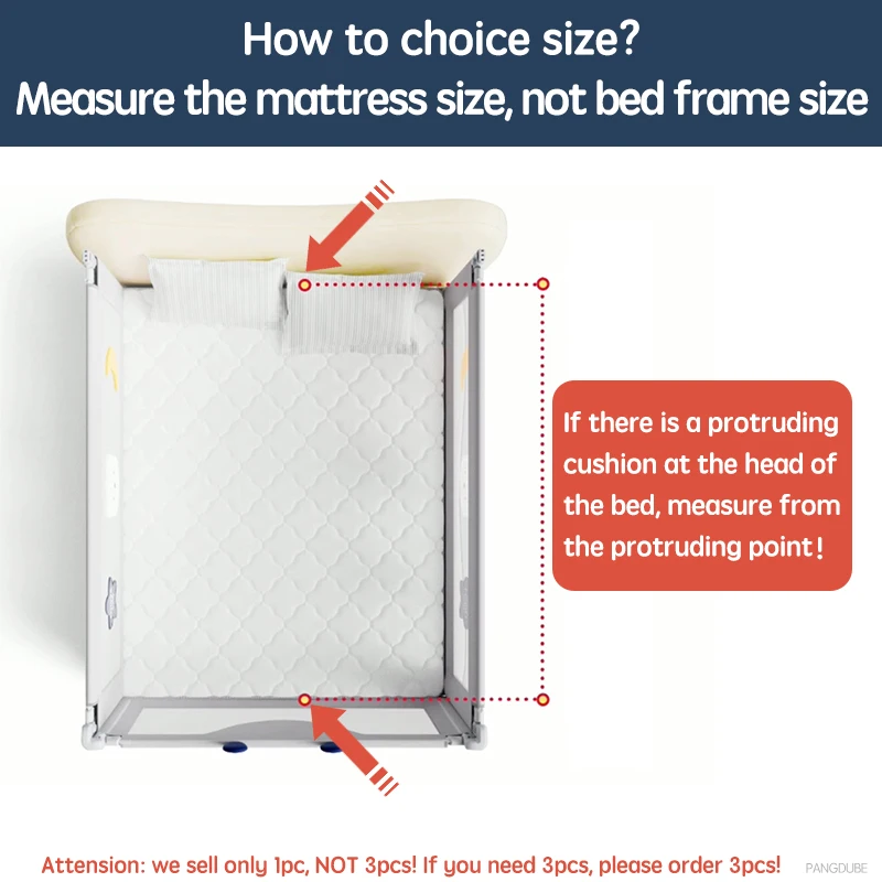 PANGDUBE 1 piece Baby Safety Railing for Children Bed Rail Guard Protective Barrier for Kid Bed Need to Screw Installation - Image 3