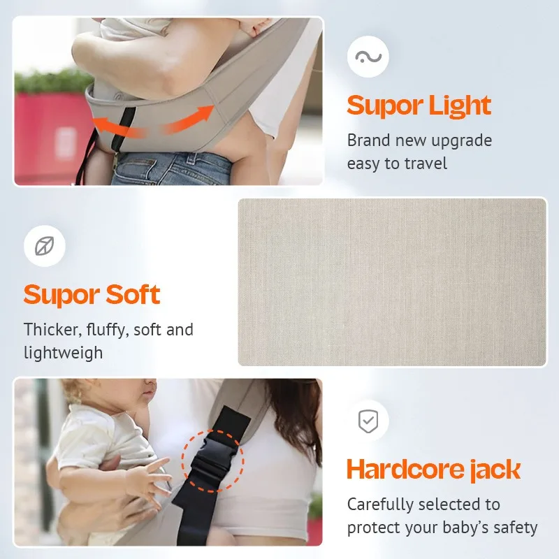 PANGDUBE Baby Carrier Sling with Hip Seat Ergonomic Design Breathable Mesh Newborn to Toddler Waist Support Hands-Free - Image 5