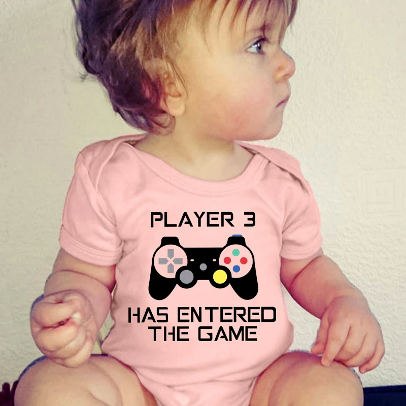 PLAYER 3 Newborn Romper Casual Short Sleeves Baby Boy Clothes Bodysuits Cartoon Graphic Toddler Girls Jumpsuits - Image 2
