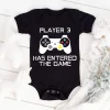 PLAYER 3 Newborn Romper Casual Short Sleeves Baby Boy Clothes Bodysuits Cartoon Graphic Toddler Girls Jumpsuits