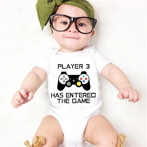 PLAYER 3 Newborn Romper Casual Short Sleeves Baby Boy Clothes Bodysuits Cartoon Graphic Toddler Girls Jumpsuits - Image 4