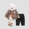 PatPat Baby Girl/Boy Hyper-Tactile Grid Coat Soft and Comfortable Perfect for Outings and Daily Wear Basic Style