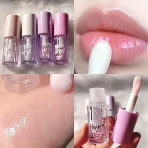 Peach-Flavored Glass Lip Oil - Hydrating Jelly Gloss Balm, Plumping & Shine Enhancer, Perfect for All Skin Types