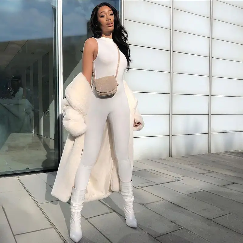 Pencil Jumpsuit Women New Full Seasons Casual Fitness Sporty Playsuit Sleeveless Slim Activewear All In One Jumpsuit Clothing - Image 3