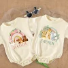 Personalised Rainbow with Name Bubble Romper Infant Jungle Birthday Party Clothes Baby Oversized Bodysuit Cute Wild One Jumpsuit