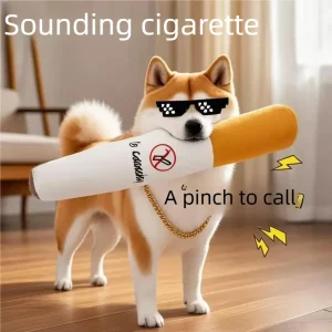 Pet Cigar Plush Toy Funny Interactive Chew Toy For Small Large Dogs Cats With Squeak Sound Fake Cigarettes Pet Play Supplies